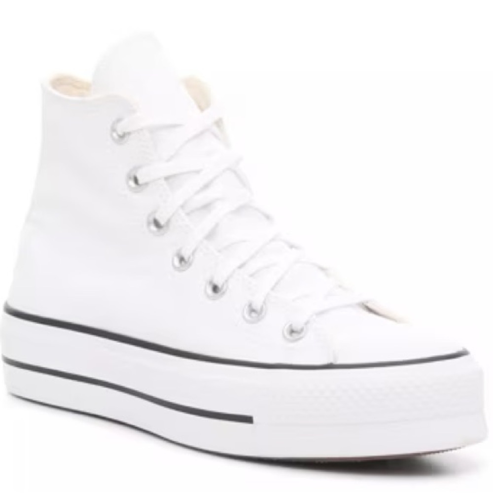 Converse White High-Top Platform Canvas Sneaker